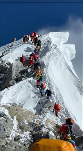 The Hillary Step on Mt Everest | one of the most legendary routes. #mountains #everest #himalayas