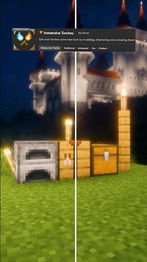 Minecraft Immersive Torches texture pack #texturepack #showcase