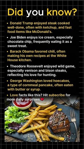 US Presidents’ Favorite Foods
