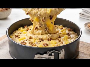 The 5-Minute Pineapple & Walnut Cake That No One Knows About! Secret Moist Yogurt Cake! 🍍🍰