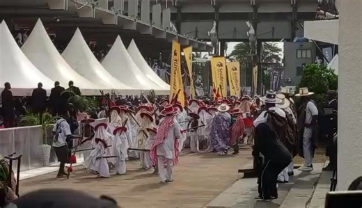 The Eyo Festival procession. Different groups are represented, each distinguished by the color of their hats. Together, they form a vibrant parade that carries centuries of cultural and historical meaning in Lagos. | NTA Network News