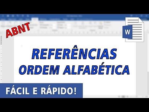 ABNT - Organize TCC references in alphabetical order (2021)