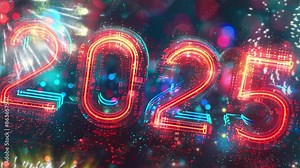 Background text 2025 to celebrate happy new year 2025