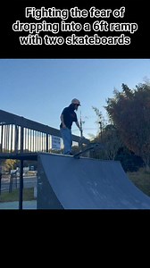 Pro freestyle skateboarder fighting the fear of dropping into a 6ft ramp on 2 skateboards | Isamu Yamamoto