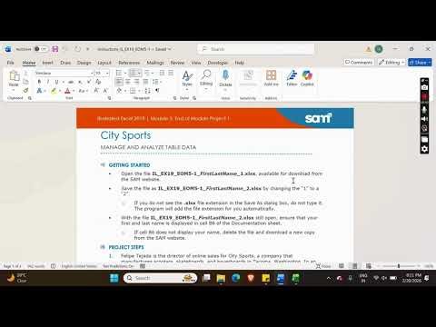 Illustrated Excel 2019 | Module 5: End of Module Project 1 City Sports #ILLUSTRATED_EXCEL