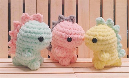 No-sew Mini Dino Crochet Pattern - Etsy
