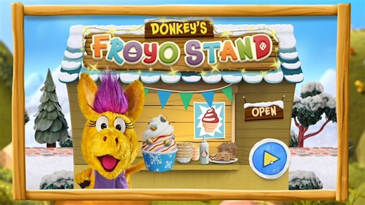 It's never too cold for froyo at Donkey's FroYo Stand! Have your little donkaroos played this sweet game? Find it FREE on the PBS KIDS Games app! | Donkey Hodie
