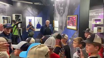 Five-time World and Olympic champion Bruce Baumgartner was in Waterloo, Iowa, to sign his image at the National Wrestling Hall of Fame Dan Gable Museum with museum namesake Dan Gable in attendance. | Trackwrestling