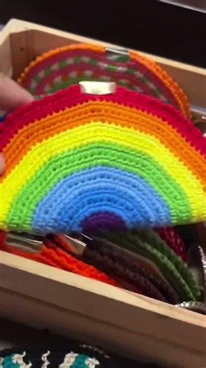 🌈 Crochet Rainbow Sunglasses Holder ✨ Cute & Practical Glasses Case #crochet #handmade #rainbow