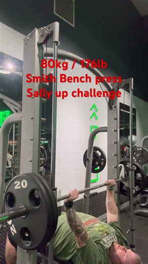 80kg / 176lb Smith Bench press Sally up challenge #bringsallyupchallenge #bench press #gym #motivate