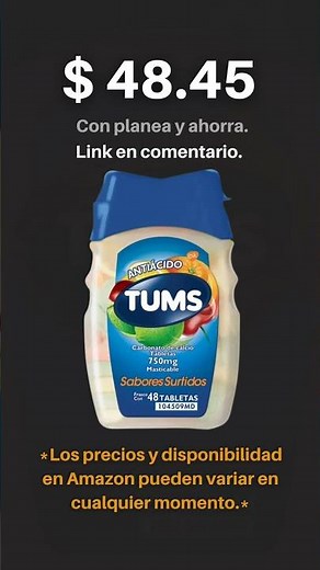 Tums antiácidos - 48 tabletas para la acidez $48.45