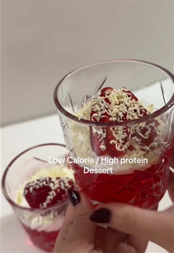 Low Calorie High Protein Strawberries and Cream Dessert