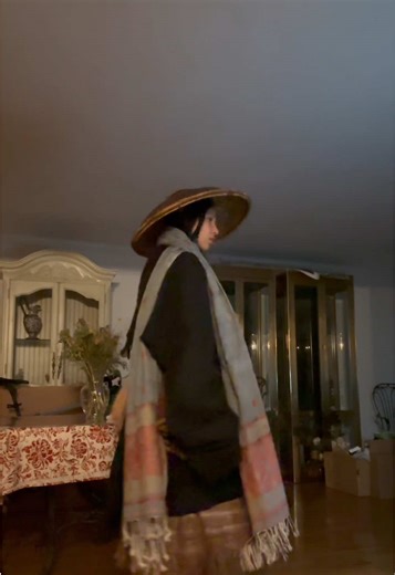 happy new year~ i yoinked this rugby polo from my dad's closet >:D the light blue and pink assamese eri silk scarf/shawl is custom made by KorobiDesigns on etsy. the assamese red eri silk shawl i'm using as a sash is also from KorobiDesigns i forget from where i thrifted this bolivian alpaca wool skirt #ghen #nezastudioxghen #fashiondesigner #multiculturalfashion #ootd