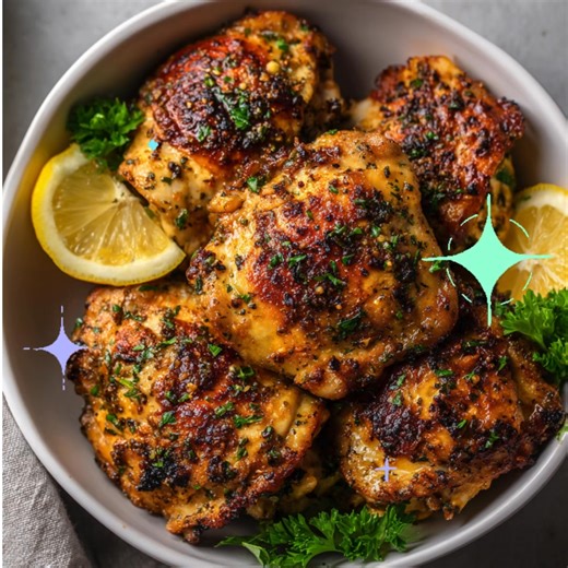 🍋 The Air Fryer Greek Chicken that’s going viral for a reason! Juicy, herby, and bursting with lemon-garlic flavor 🇬🇷🔥 Ingredients: 1 lb boneless, skinless chicken thighs or breasts 2 tbsp olive oil 2 tbsp lemon juice 2 cloves garlic, minced 1 tsp dried oregano 1/2 tsp paprika 1/2 tsp salt 1/4 tsp black pepper 1/4 tsp onion powder 1 tbsp Greek yogurt (optional for tenderness) Lemon wedges & fresh parsley for garnish Directions: In a bowl, whisk together olive oil, lemon juice, garlic, oregan