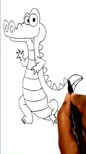 How to Draw an Alligator Step-by-Step 🐊| Easy Drawing Tutorial for Beginners#shorts #ytshorts #draw