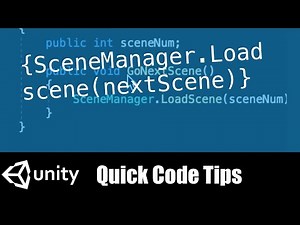 SceneManager.Loadscene unity code tips c# how to load next scene