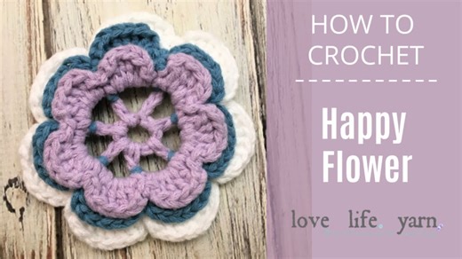 How to Crochet Happy Flower