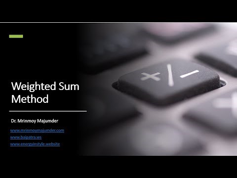Weighted Sum Method Tutorial