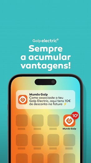 Galp on Instagram: "Quando a notificação cair, garantimos-te que vais gostar de a receber. 🧡 Associa o teu cartão Galp Electric na app Mundo Galp e recebe 10€ de desconto na tua fatura. ⚡️ Para mais informações, vê o link da bio. #Galp #GalpElectric #MundoGalp"