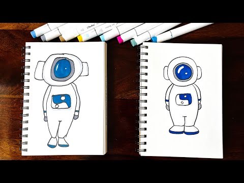 Easy Astronaut Drawing & Coloring for Kids 👩‍🚀🚀 | Drawing with My Niece
