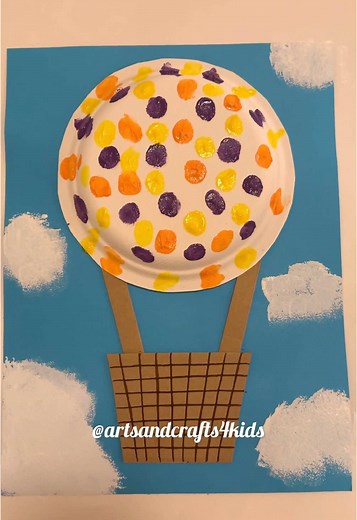 artsandcrafts4kids (@artsandcrafts4kid) - DIY Paper Plate Air Balloon Craft for Kids