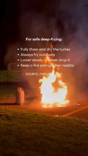 Servpro of Blackfoot/Pocatello and the Chubbuck Fire Department demonstrated the dangers of grease fires during a recent turkey frying safety event. Dropping a fully frozen turkey into a nearly full pot of hot oil created a fiery reaction you definitely don’t want at home! If your property experiences cooking damage this year, call 1-800-SERVPRO for expert remediation services. | SERVPRO