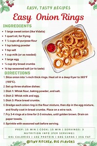 🧅 Old-Fashioned Onion Rings Crispy, golden, and perfectly seasoned! These classic, deep-fried onion rings are the ultimate homemade treat. #OnionRings #ComfortFood #Appetizer #FriedFood #Homemade | Tiny Kitchen, Big Flavors