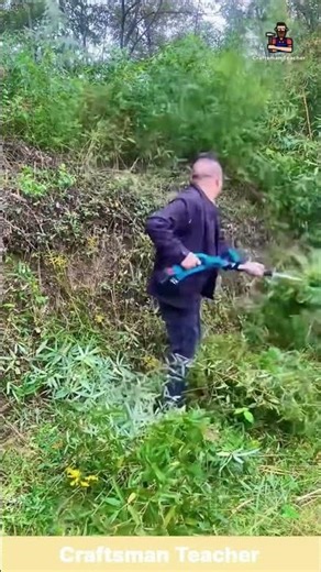 Weed Clearing With a Powerful Brush Cutter #shorts