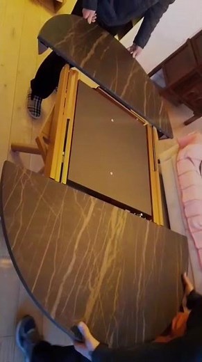 Table basse relevable & extensible en céramique