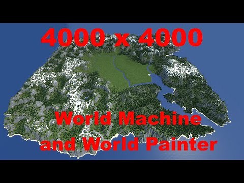 4000x4000 Minecraft Terrain Map World Machine and World Painter Timelapse [FREE DOWNLOAD]