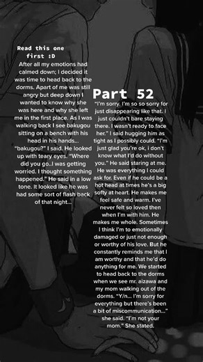 Part 52! I’ll try to post at least once a week but no promise 😭 #fyp #imagine #bakugou #bakugouxreader #foryoupage #anime #fanfic #fanfiction