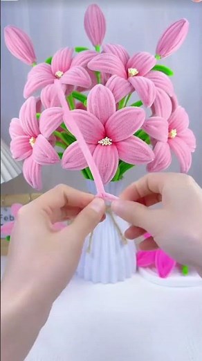 Hướng dẫn làm hoa ly đơn từ kẽm nhung đơn giản nhất