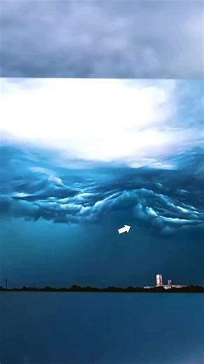 This is a real phenomenon called Asperitas and were spotted in Gorham, New Hampshire. These are a rare, dramatic cloud formation characterized by wave-like undulations on their underside, resembling a turbulent sea surface. Often appear dark and stormy but typically dissipate without significant rain.