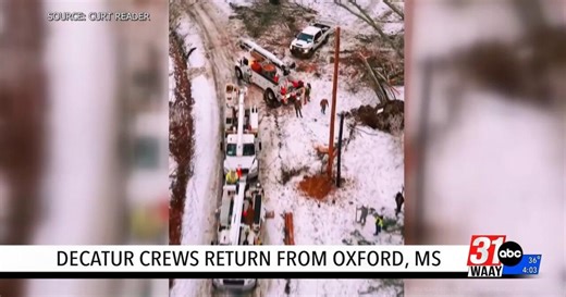 Decatur utility workers help Mississippi storm recovery