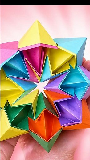 🌈 Dieser Origami Stern ist unglaublich ✨ #diy #craft #bastelanleitung #art