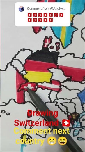 drawing Switzerland 🇨🇭🇨🇭#mapguide #europe #history #geographythroughmaps
