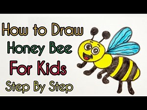 How to Draw How Bee | Easy Honey Bee Drawing Step By Step | Drawing Tutorials For Kids