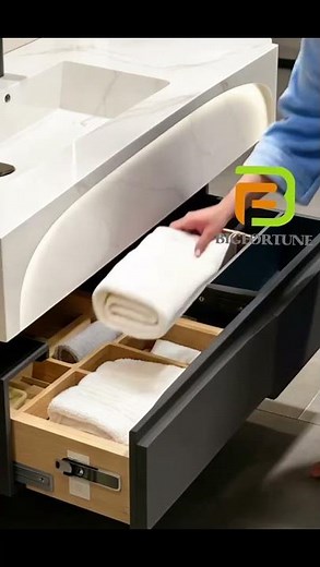 Modern Minimalist Dark Grey Floating Vanity Unit | Hotel & Villa Bathroom Renovation Furniture