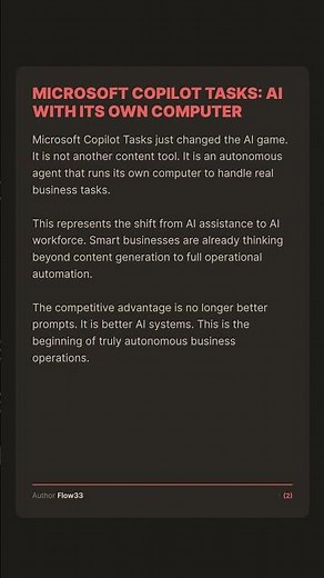 Microsoft just redefined what AI productivity means. Copilot Tasks is not another content generation