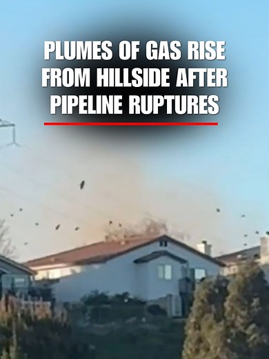 WATCH: A massive natural gas leak shut down a busy interstate and briefly forced a shelter-in-place for nearby communities north of Los Angeles. Emergency crews reportedly isolated the damaged section of the pipeline and stopped the leak.