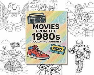 Totally 80s Coloring Pages – Inspired Movie Scenes From the 1980s | Retro Printable PDF & Pngs | 8.5x11 Coloring Book for Adults N Teens - Etsy