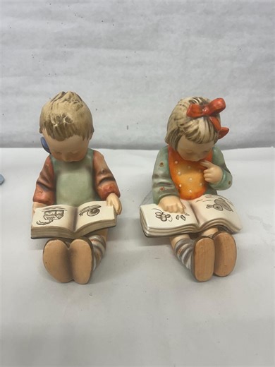 Vintage Hummel Goebel "bookworm" Girl & Boy 5.5" Tall Porcelain Bookends Set - Etsy