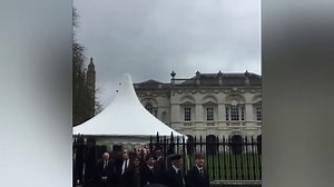 Congregation walk into church for Stephen Hawking’s Funeral
