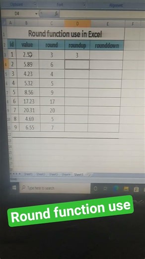 excel me round function use and calculation # excel #excel #short #computers