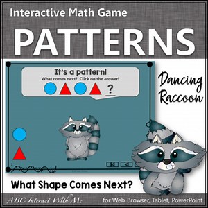 2D Shape Patterning Interactive Math Game {Dancing Raccoon}