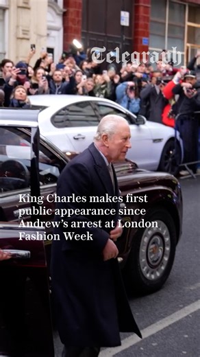 The King has fulfilled a commitment to attend London Fashion Week - he was met by a mixture of shouts, cheers and questions about his brother’s arrest. Sign up to the Royal Appointment newsletter at the link below ⬇️ https://secure.telegraph.co.uk/customer/secure/newsletter/royals/ | The Telegraph