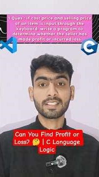 Can You Find Profit or Loss? 🤔 | C Language Logic #shorts