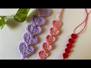Quick and easy crochet chain of hearts