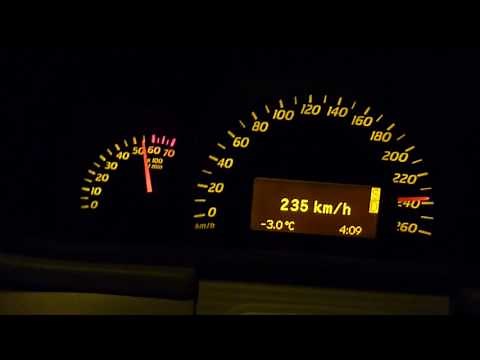 Mercedes C230 Kompressor Acceleration and Top Speed Run
