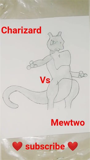 Charizard vs mewtwo#drawing